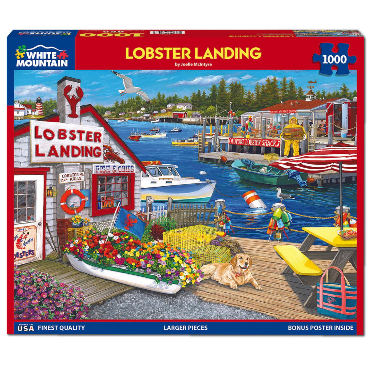 White Mountain Summer Ocean Harbor puzzle shows bright sails and waves.