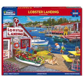 White Mountain Summer Ocean Harbor puzzle shows bright sails and waves.