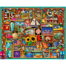 White Mountain sunflowers and beach gear close-up for engaging play