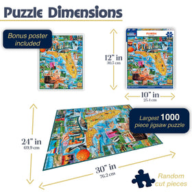 White Mountain Sunshine State puzzle pieces spread, easy to handle.