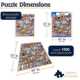 White Mountain puzzle on table during assembly, perfect for a family night.