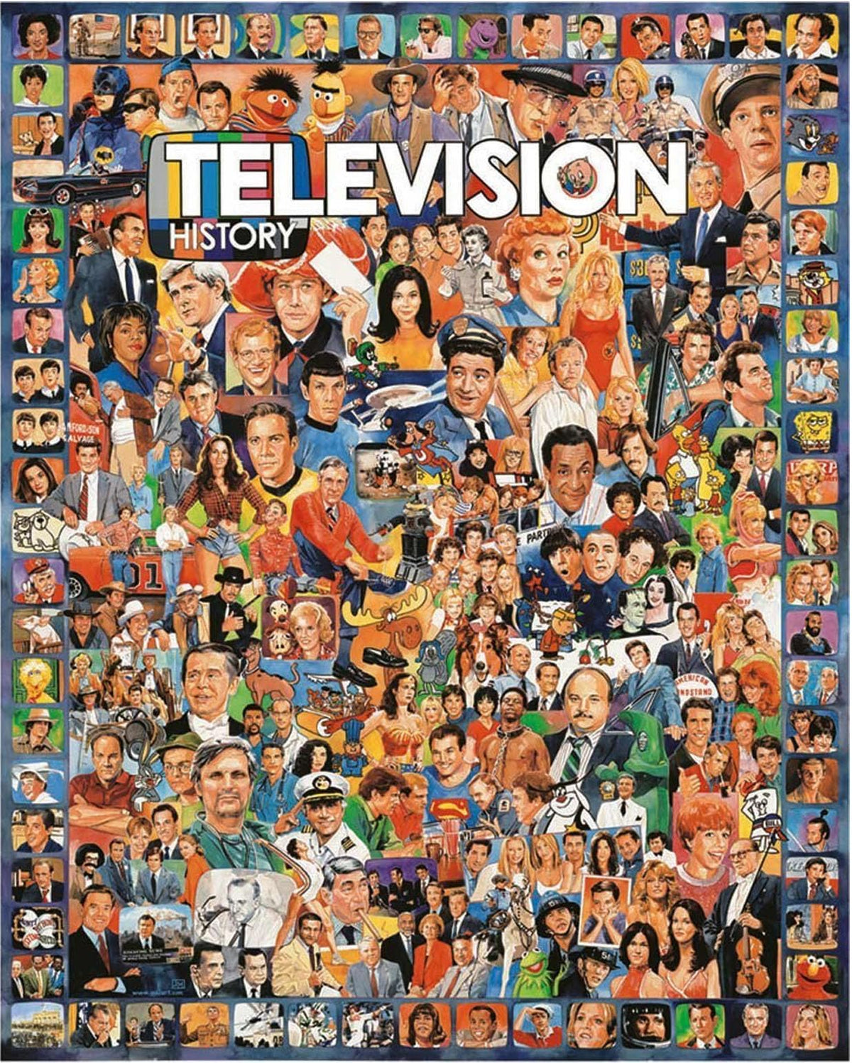 White Mountain Television History puzzle box with 1000 pieces for family bonding.