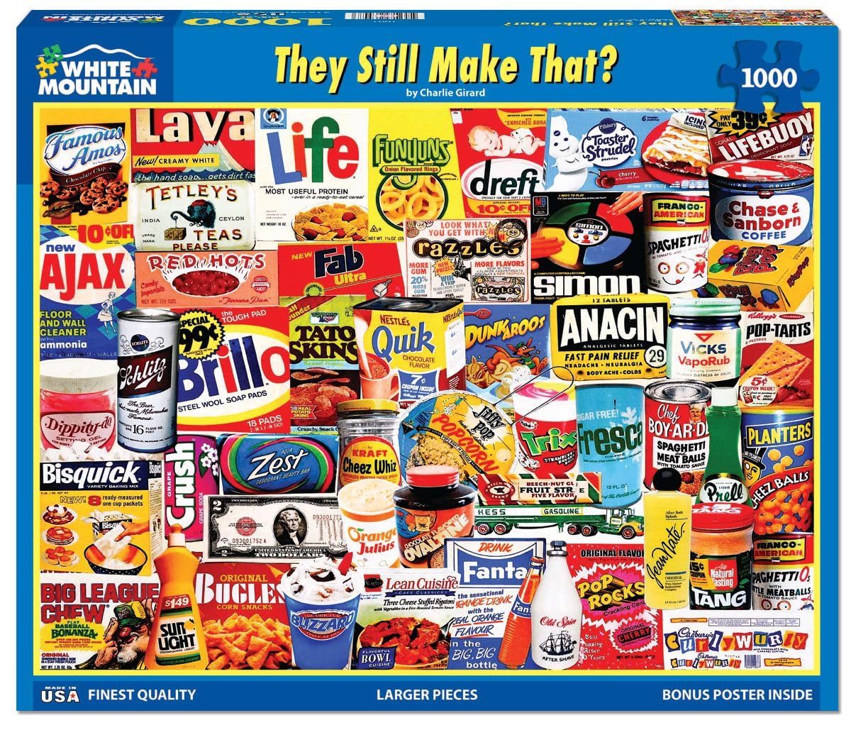 White Mountain they still make that puzzle cover, nostalgic collage sparks memories.