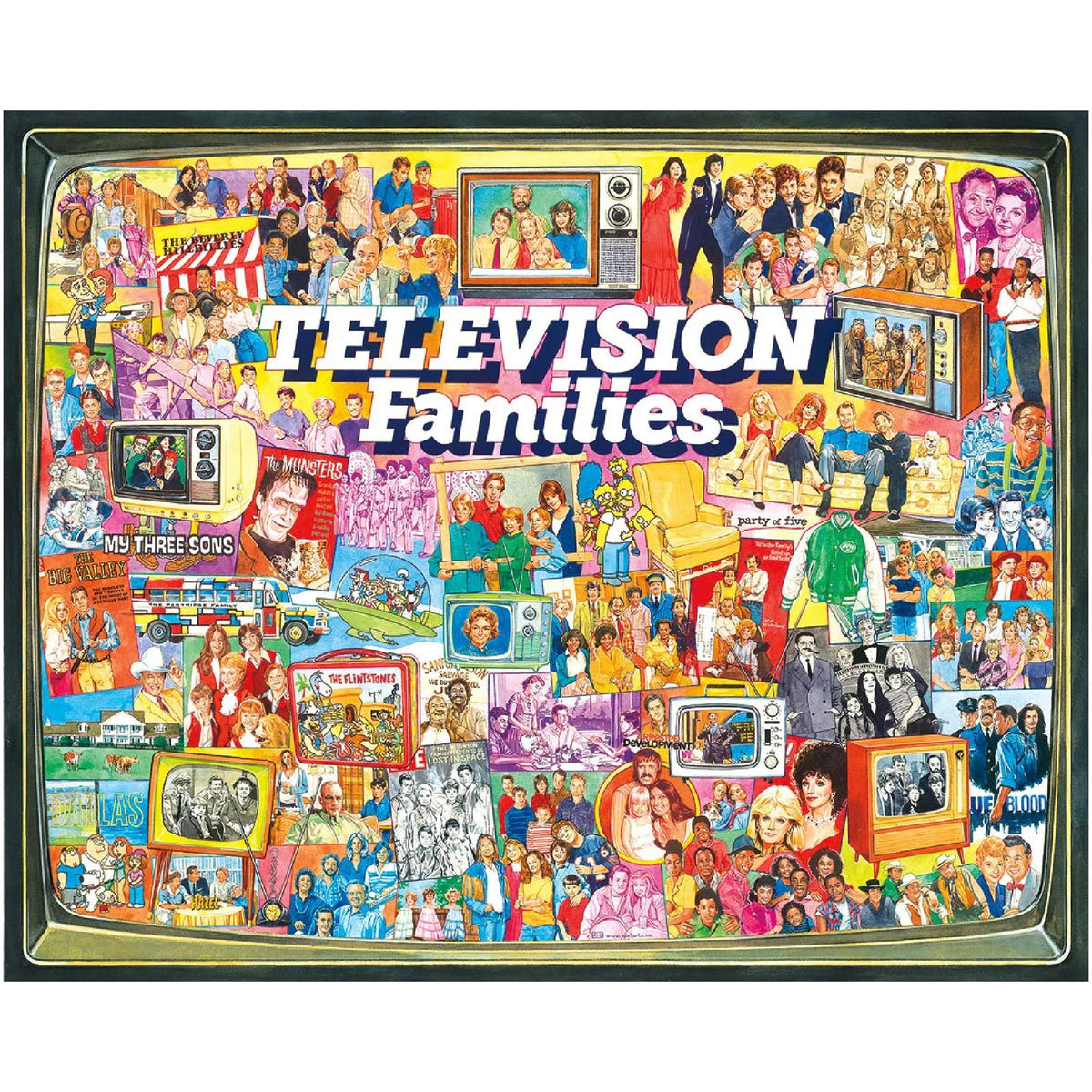 White Mountain TV Families puzzle box front showing nostalgic collage for family time