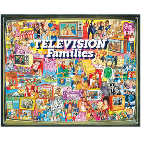 White Mountain TV Families puzzle box front showing nostalgic collage for family time