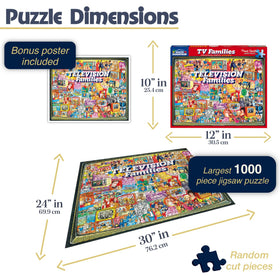White Mountain TV Families puzzle completed in 24x30 inches for display