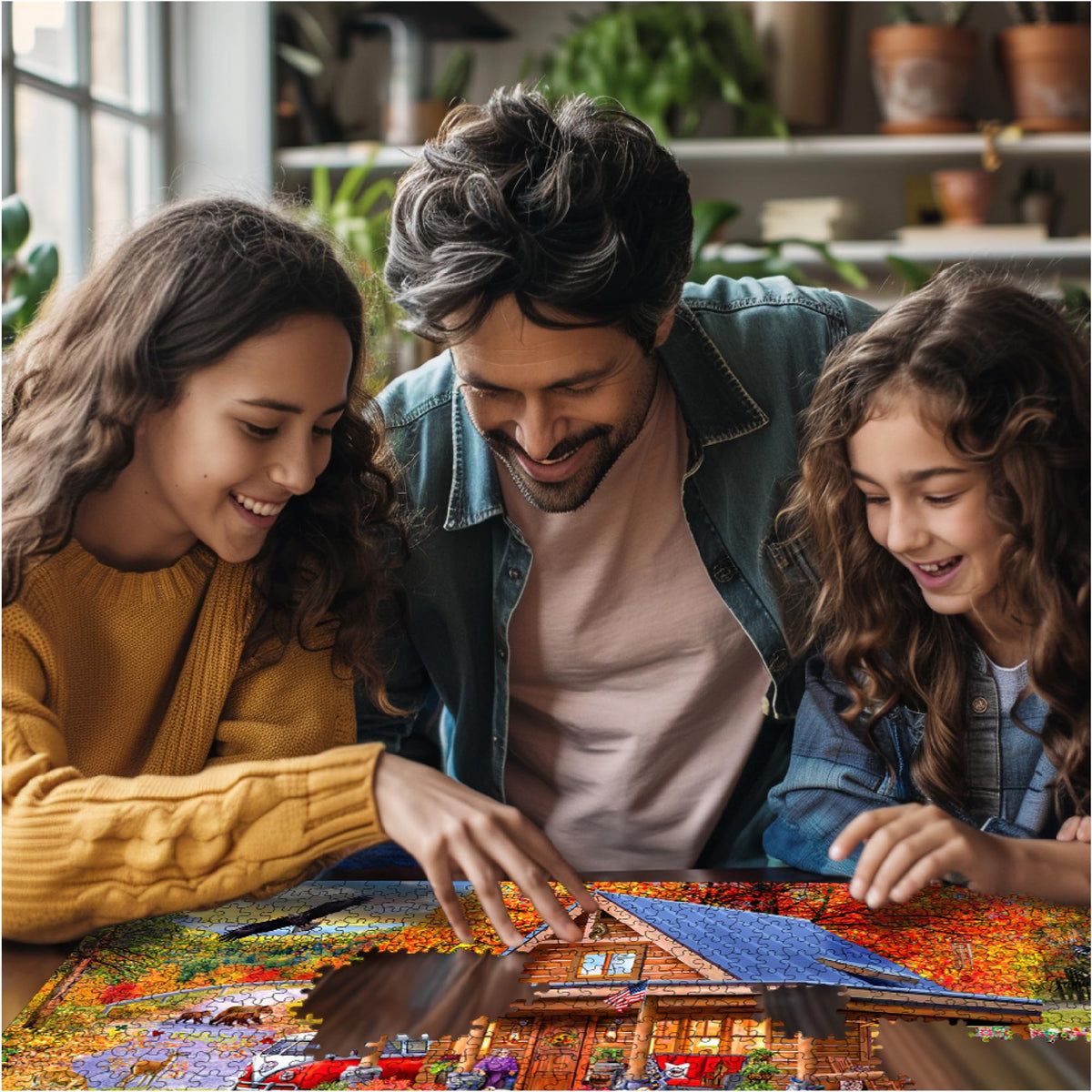 White Mountain USA-made puzzle with happiness guarantee for worry-free fun.