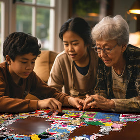 White Mountain USA-made puzzle with happiness guarantee, ideal gift with confident purchase