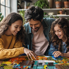 White Mountain USA-made puzzle highlighting precision-cut pieces.