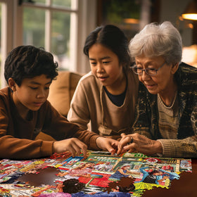 White Mountain USA-made puzzle with precision cuts and satisfying assembly.