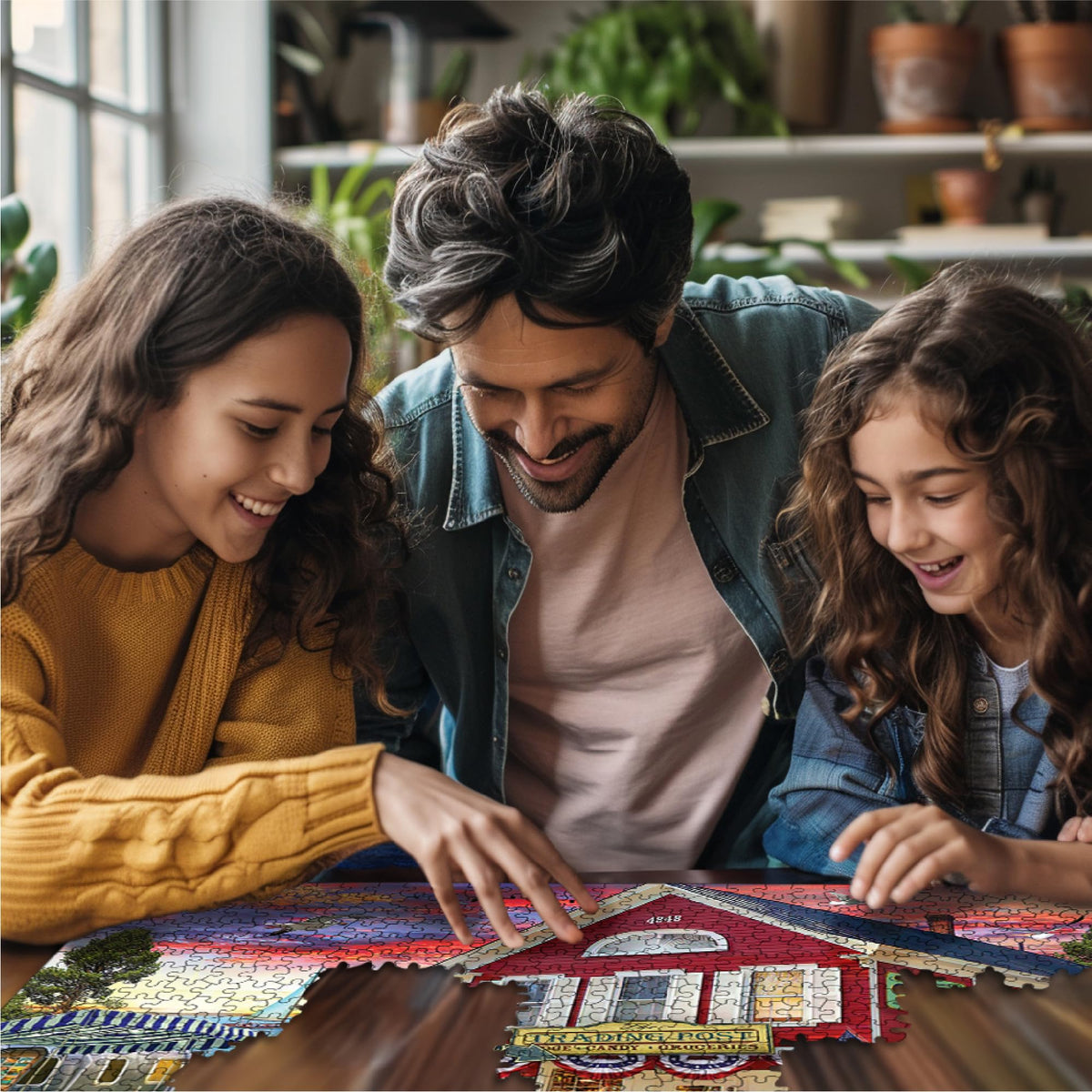White Mountain USA-made puzzle with quality craftsmanship and happiness guarantee.