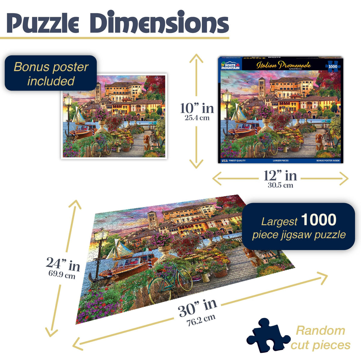 White Mountain Italian village architecture puzzle for thoughtful evenings