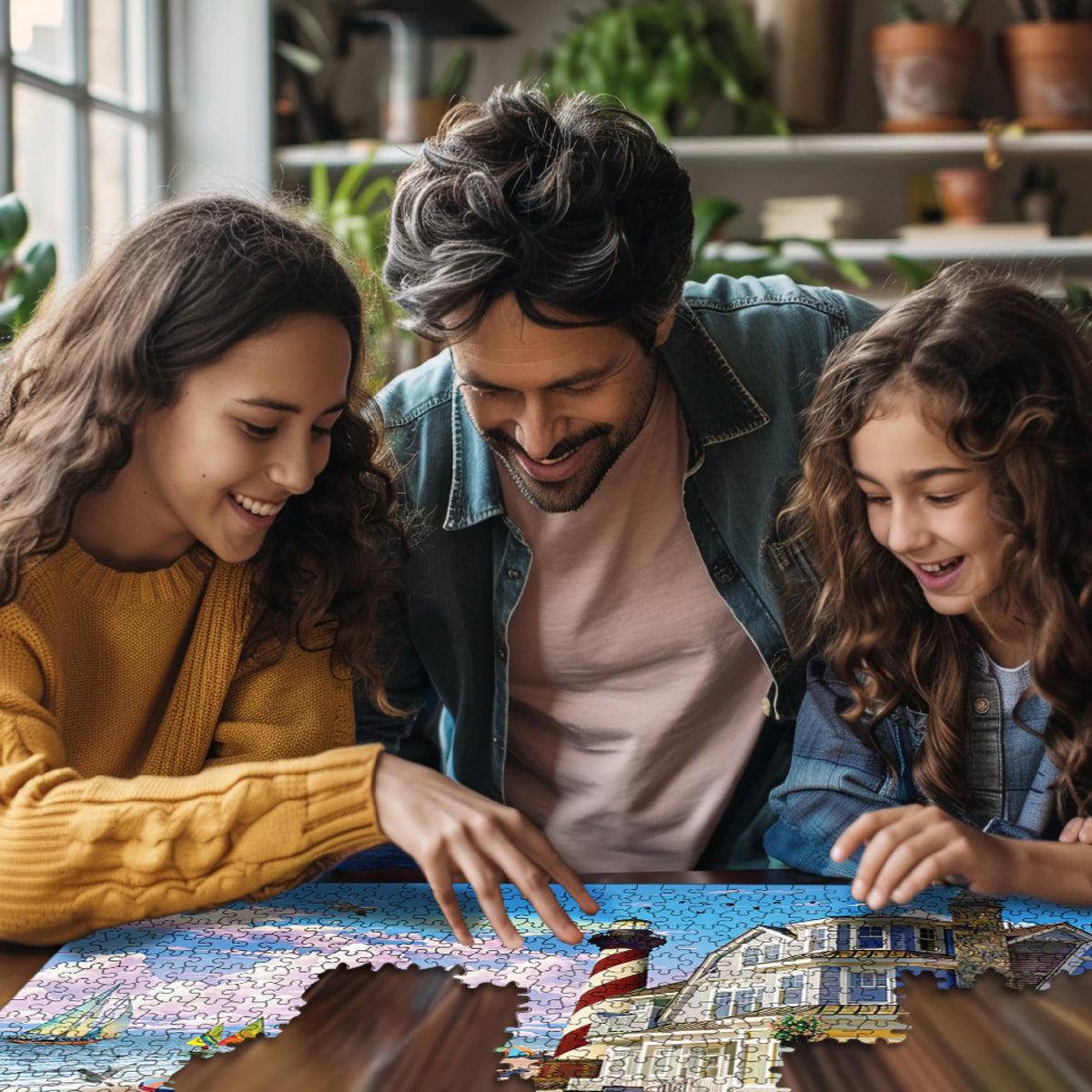 White Mountain Vintage Trucks on the Beach puzzle for nostalgic family bonding.
