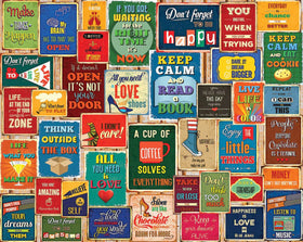 White Mountain Words of Wisdom collage puzzle, vivid collage, engaging for solo or family quiet time.