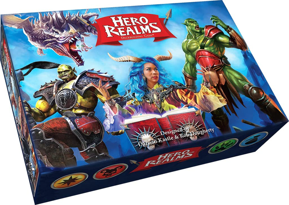 White Wizard Games' Hero Realms front cover art invites adventurous card battles.