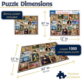 White Mountain 1000-piece interlocking pieces promote concentration and collaborative problem solving.
