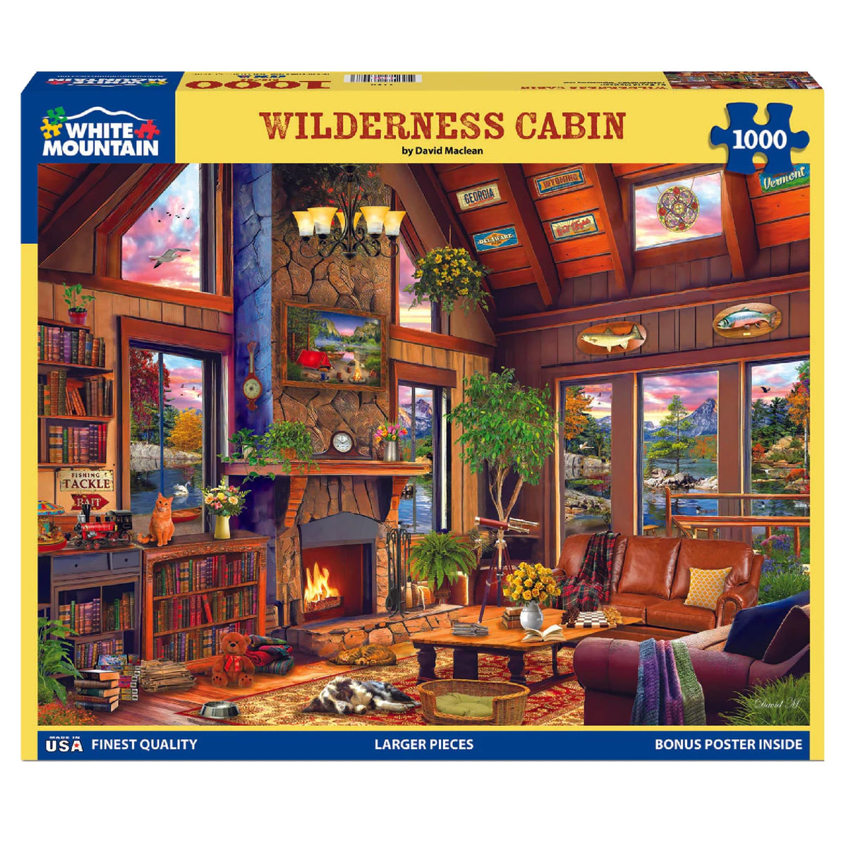 White Mountain 1000-piece large puzzle is easy to handle and assemble.