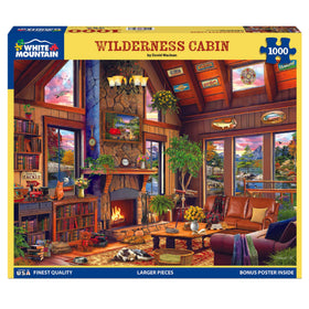 White Mountain 1000-piece large puzzle is easy to handle and assemble.