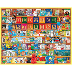 White Mountain Bedtime Stories puzzle cover with large pieces for easy family handling.