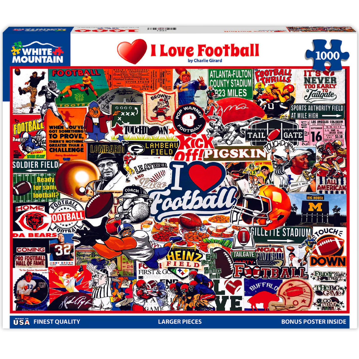White Mountain football puzzle highlights family-friendly fun.
