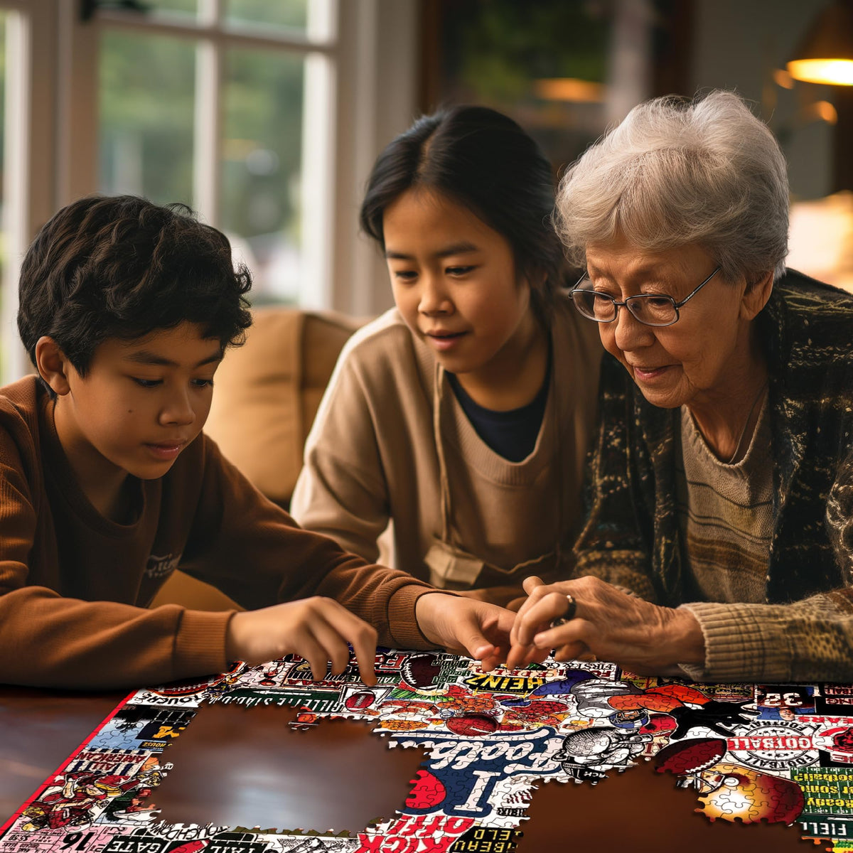 White Mountain football puzzle featuring fan culture for shared entertainment.