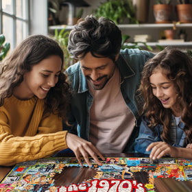 White Mountain large-piece puzzle 24x30 inches ideal for group assembling.