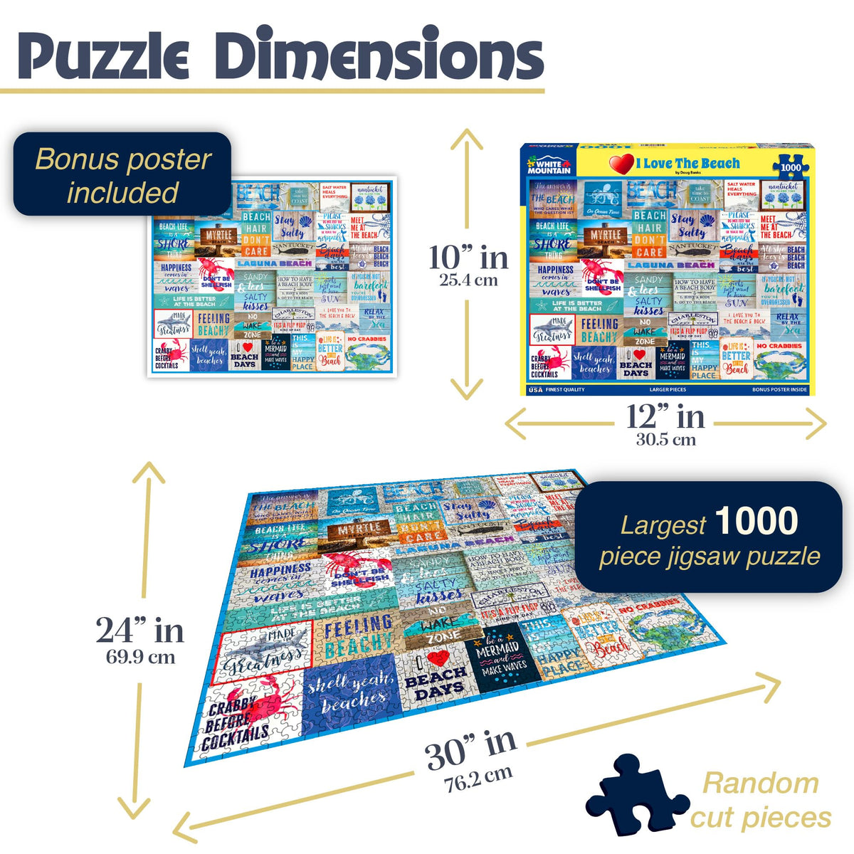 White Mountain large-piece puzzle 24x30 for easy handling and progress