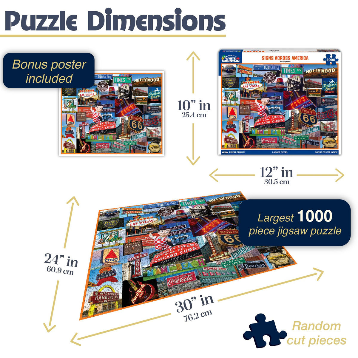 White Mountain large-piece puzzle – easy-to-handle pieces for group play