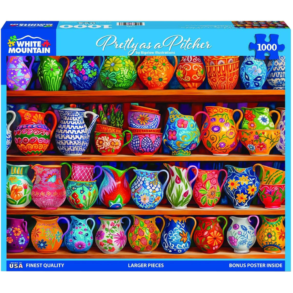 White Mountain 1000-piece puzzle with large pieces for easy handling and viewing
