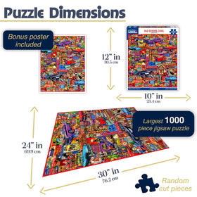 White Mountain retro collage puzzle artwork sparks nostalgic vibes for engaging leisure time