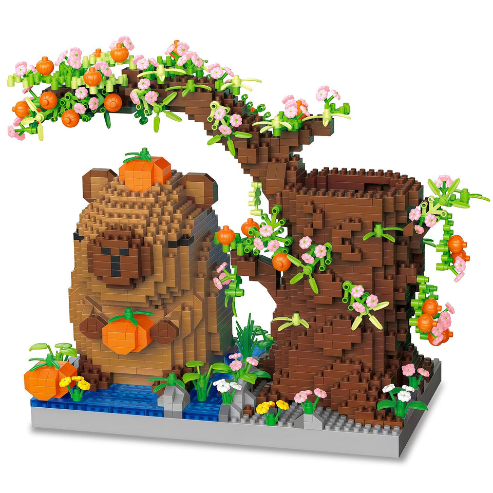 WHIZGO Capybara pen holder with pumpkin blocks for a tidy desk