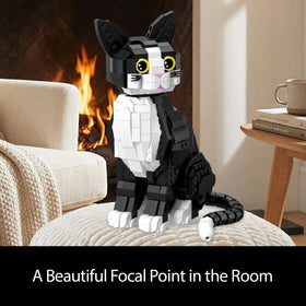 WHIZGO Tuxedo Cat Building Blocks bedroom-shelf image demonstrates home decor potential.