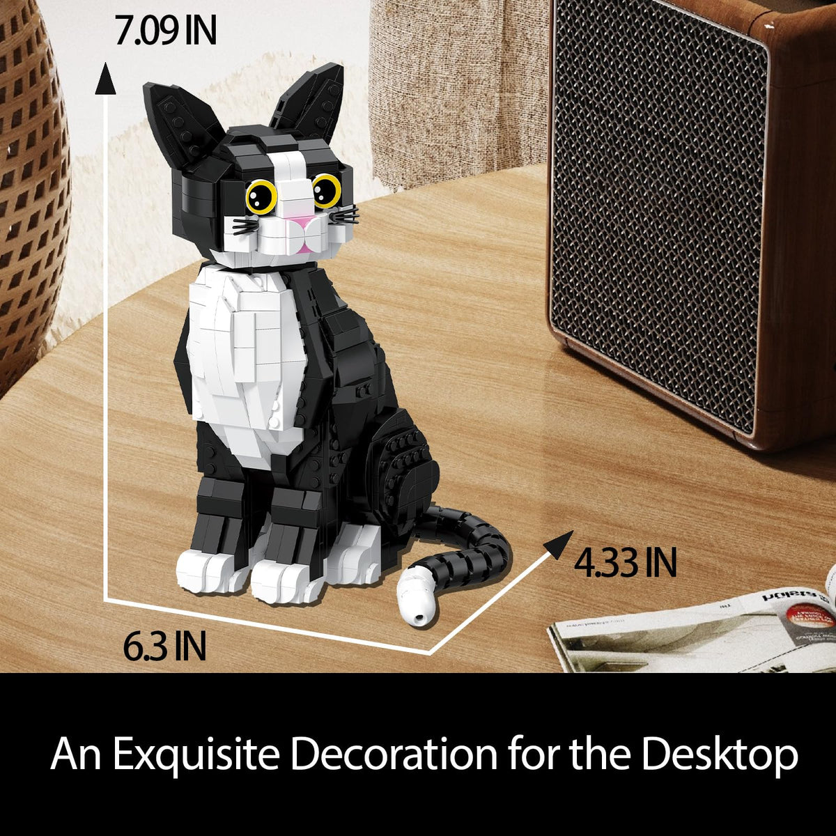 WHIZGO Tuxedo Cat Building Blocks gift-pack image suggests a cat lover gift.