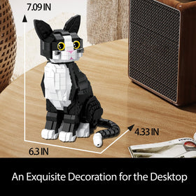 WHIZGO Tuxedo Cat Building Blocks gift-pack image suggests a cat lover gift.
