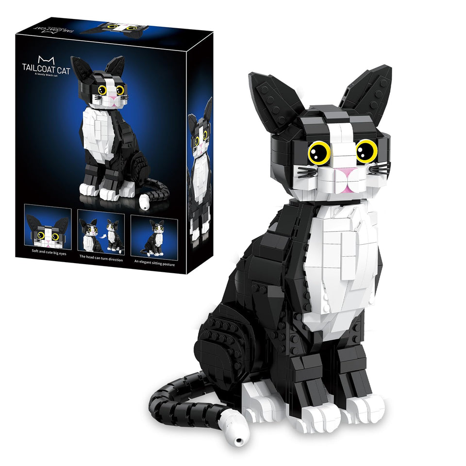 WHIZGO Tuxedo Cat Building Blocks cover image shows premium kit for display.