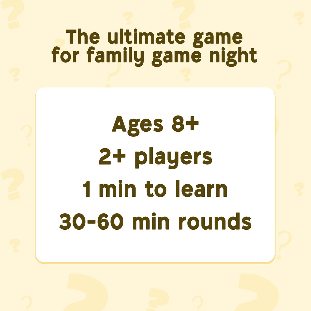 Who Knows More? Kids or Adults ideal for family game night.