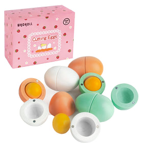 WHOHOLL wooden Easter play eggs set for durable pretend kitchen play