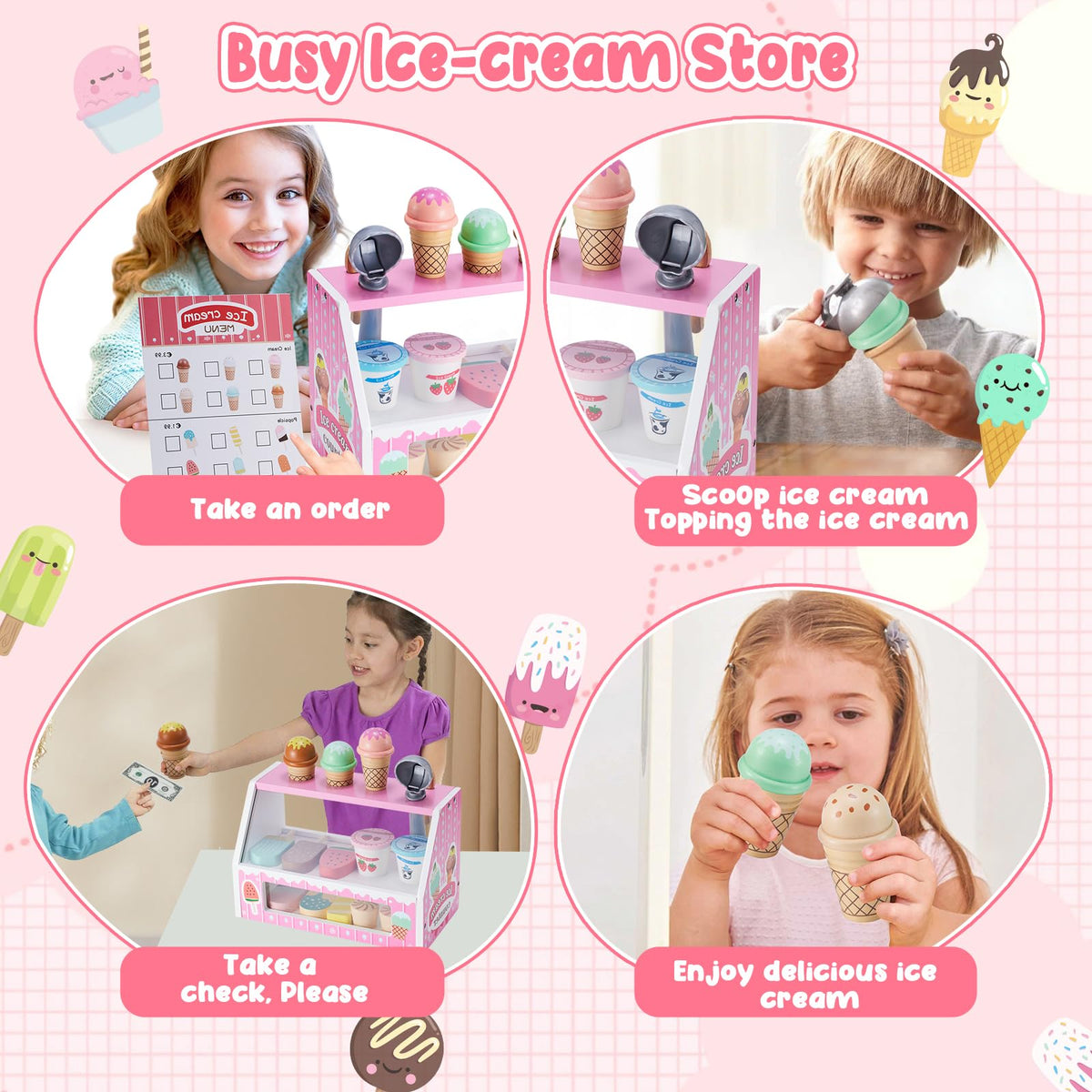 WHOHOLL wooden scoops help little hands scoop with imagination.