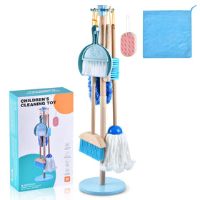 WHOHOLL wooden broom set encourages imaginative play and fine motor skills