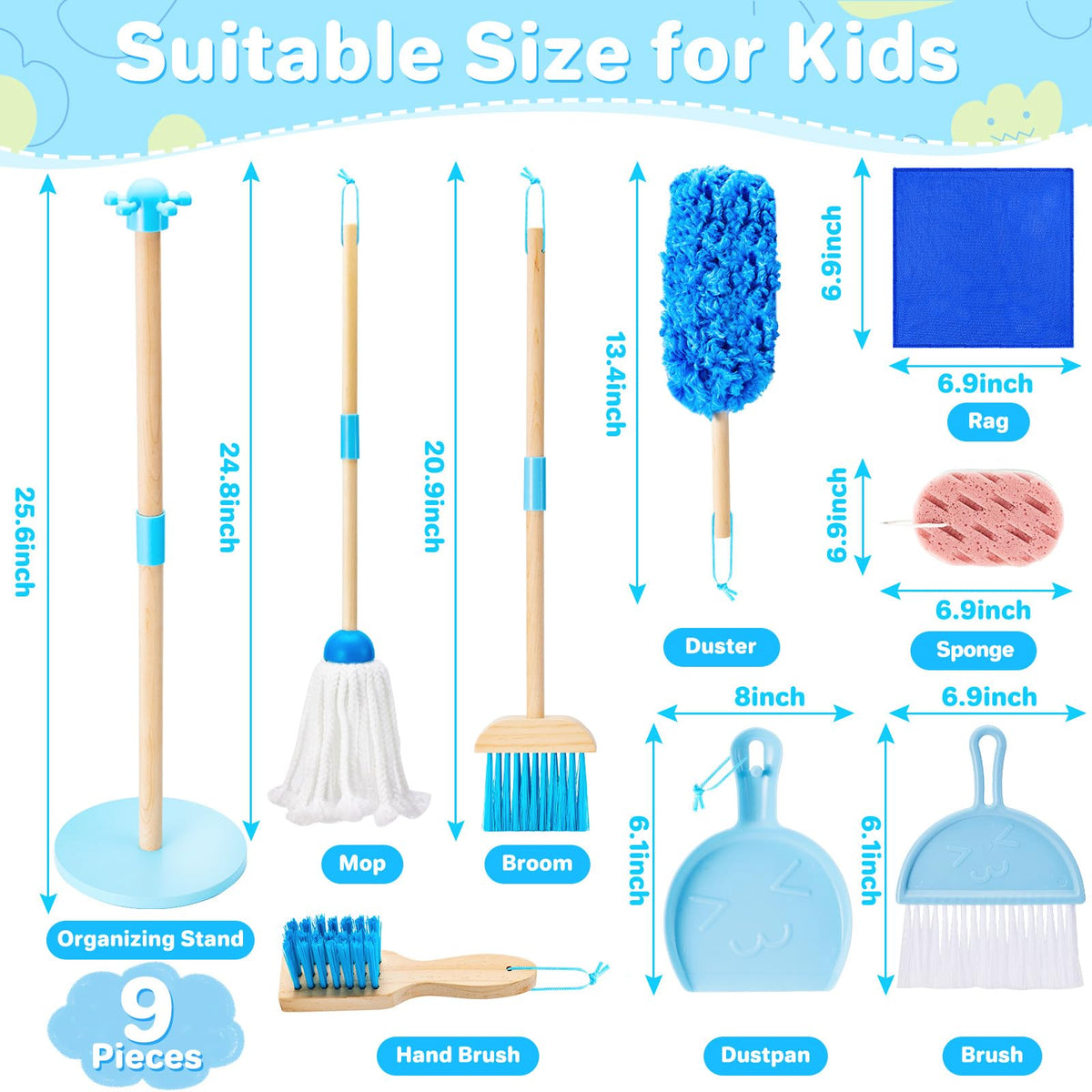 WHOHOLL wooden duster demonstrates safe toddler-friendly play with wood