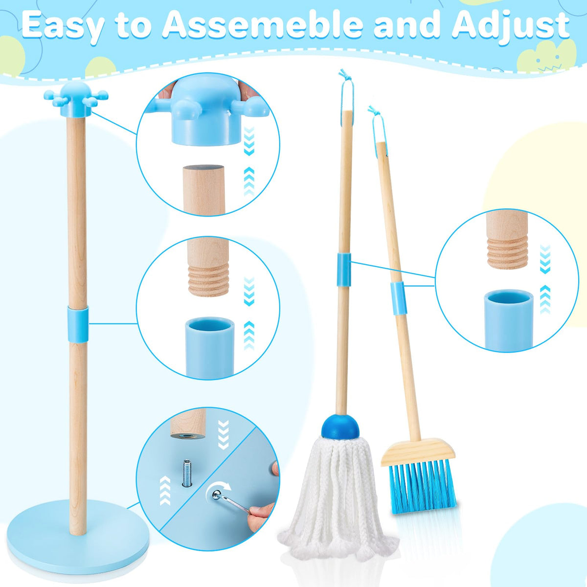 WHOHOLL dustpan and stand support tidy, organized playtime