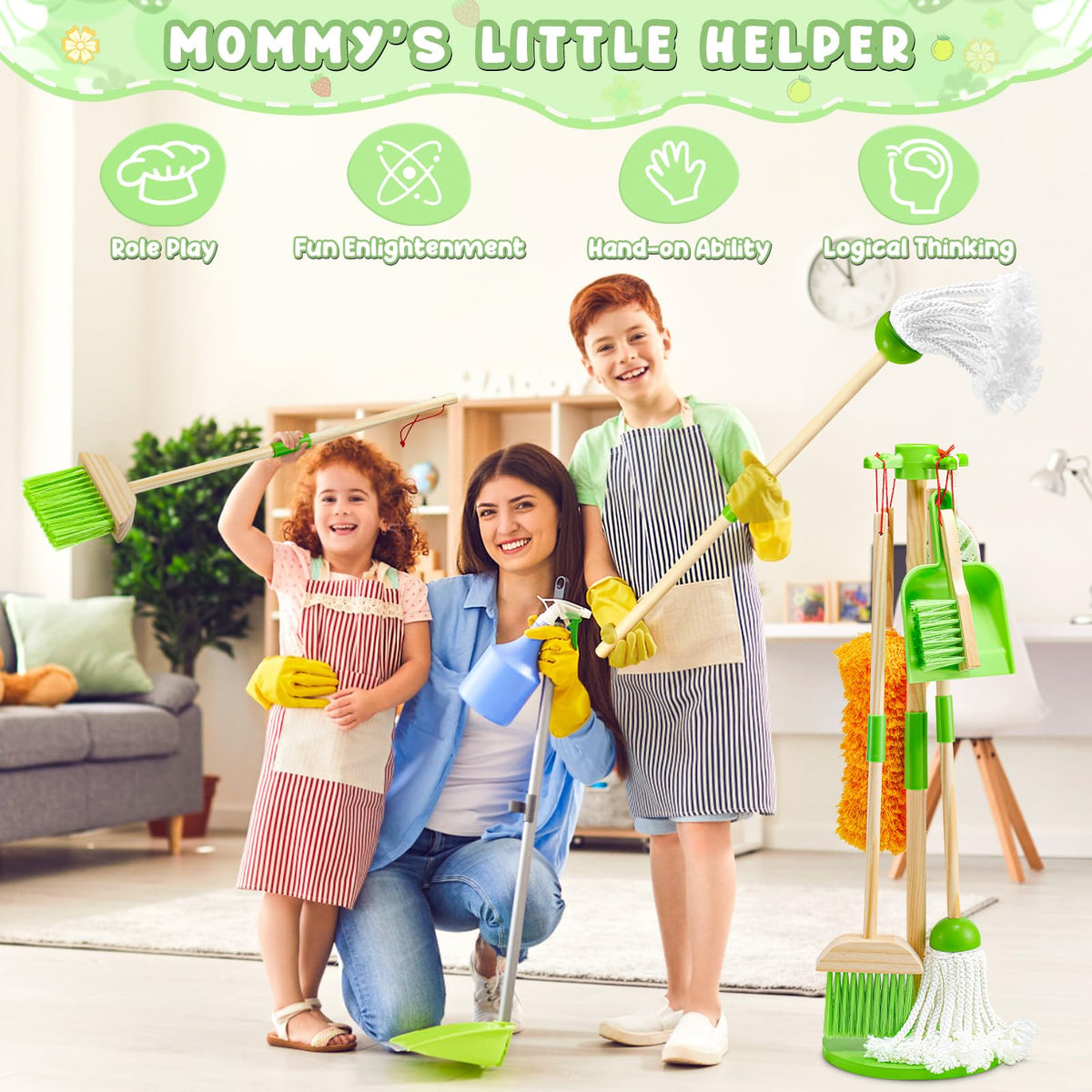 WHOHOLL hand brush encourages detailed tidying and tool handling