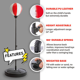 Whoobli inflatable punching bag with pump highlights quick setup