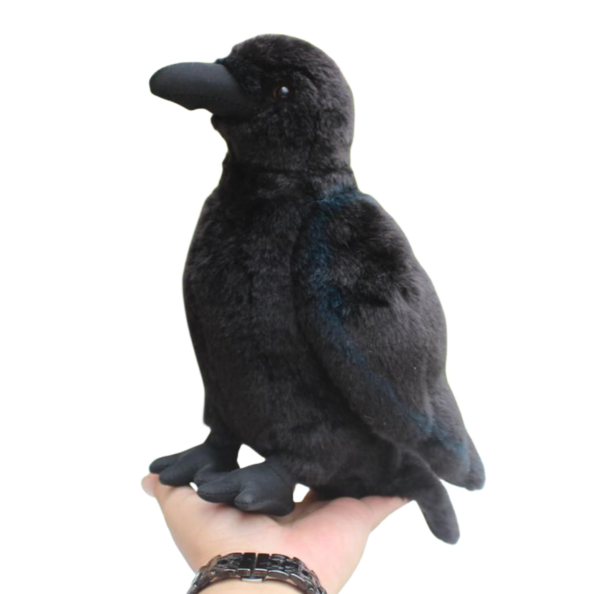 Whrigud Realistic Crow Plush close up shows lifelike detail for cuddling and display