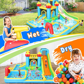 Whubefy Bounce House ready for backyard use with spacious play area.