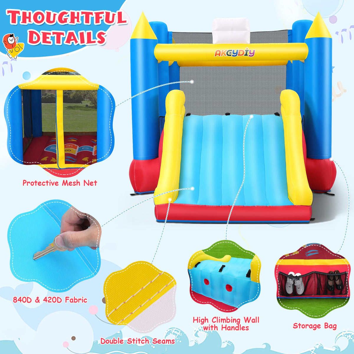 Whubefy Bounce House blower included enables quick setup