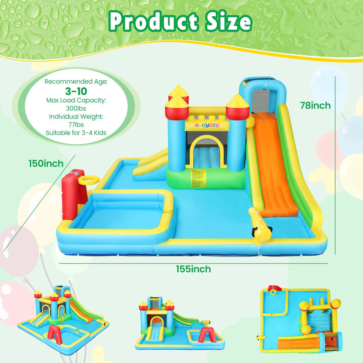 Whubefy Bounce House carry bag for easy transport.