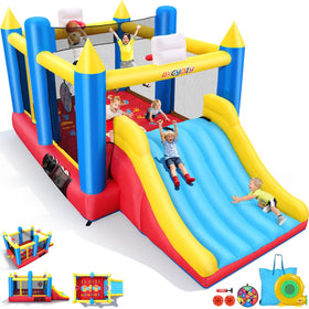 Whubefy Bounce House front view highlights durable backyard-ready design