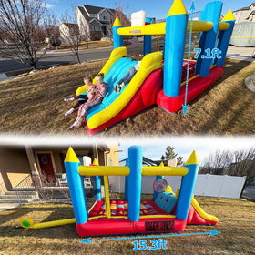Whubefy Bounce House inflated dimensions help planning and setup