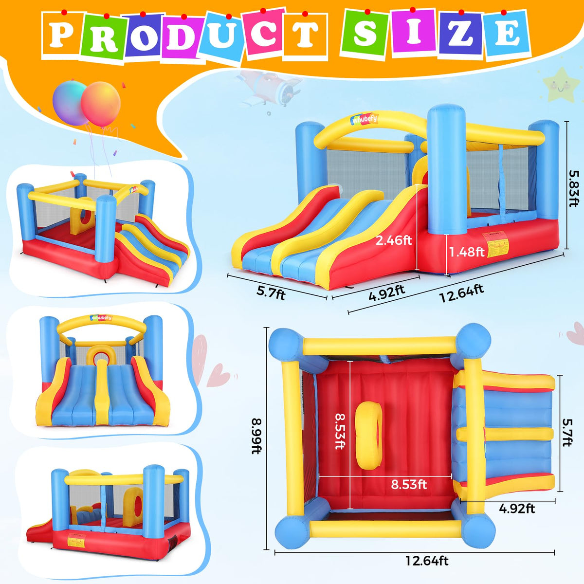 Whubefy Bounce House 370W blower for fast setup
